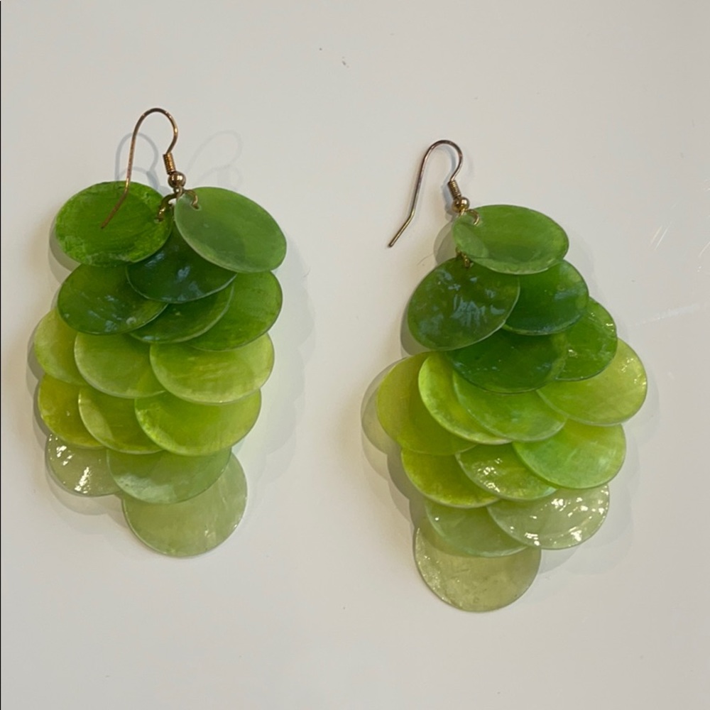 Green crystal earrings